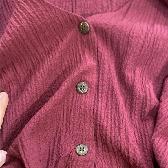 Calvin klein Burgundy Button-Up Jumpsuit - Picture 6 of 13